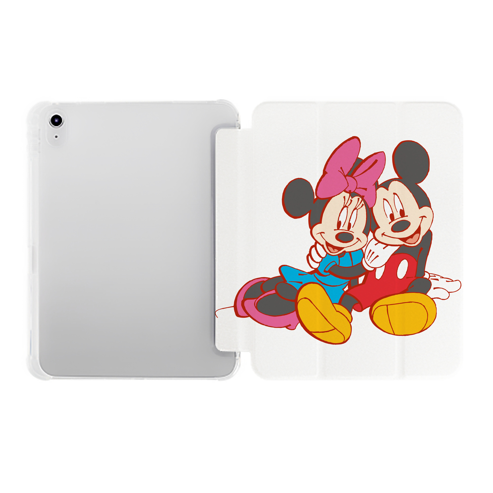 （画像用） ミッキーマウス Mickey Mouse IPad ケース ペン収納付き 三つ折りスタンド PUレザー×シリコン 対応機種9.5/10.5/10.9インチ